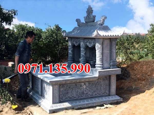 Mộ đá song thân - Mẫu mộ phu thê bằng đá đơn giản đẹp bán Đồng Tháp